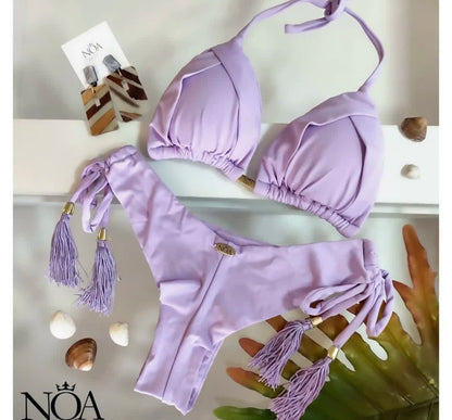 RUOTONGSEPT 13-Color Triangle Bikini Push-Up Swimwear Set for Women