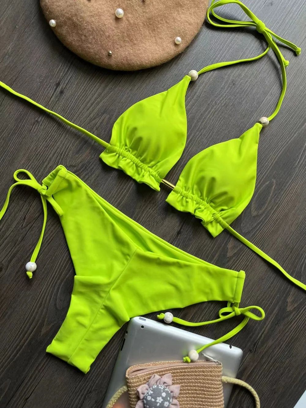 RUOTONGSEPT 13-Color Triangle Bikini Push-Up Swimwear Set for Women