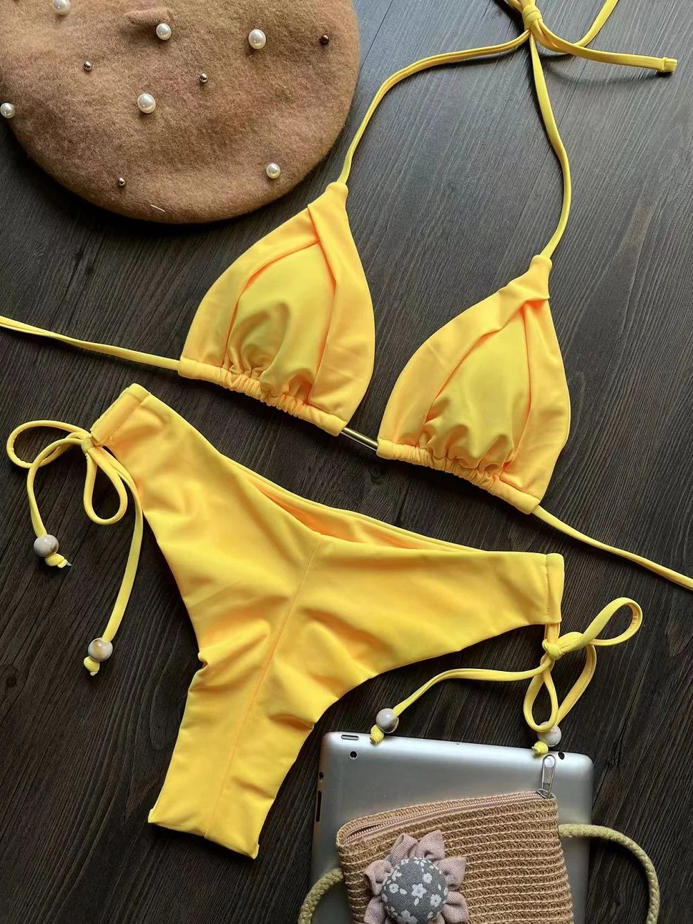 RUOTONGSEPT 13-Color Triangle Bikini Push-Up Swimwear Set for Women