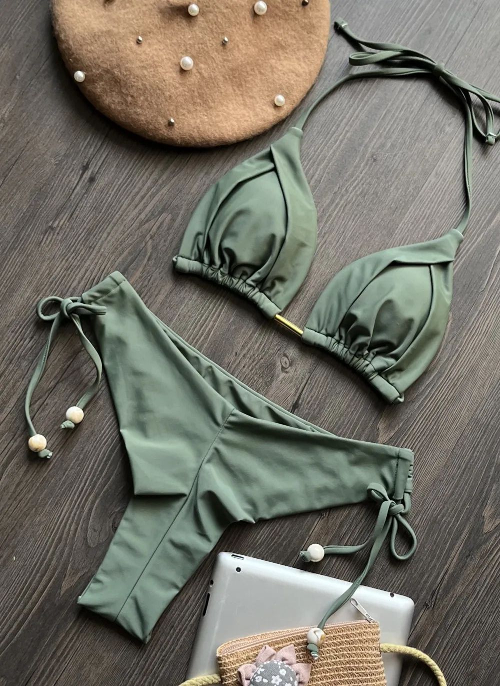 RUOTONGSEPT 13-Color Triangle Bikini Push-Up Swimwear Set for Women