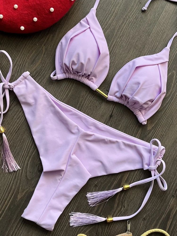 RUOTONGSEPT 13-Color Triangle Bikini Push-Up Swimwear Set for Women