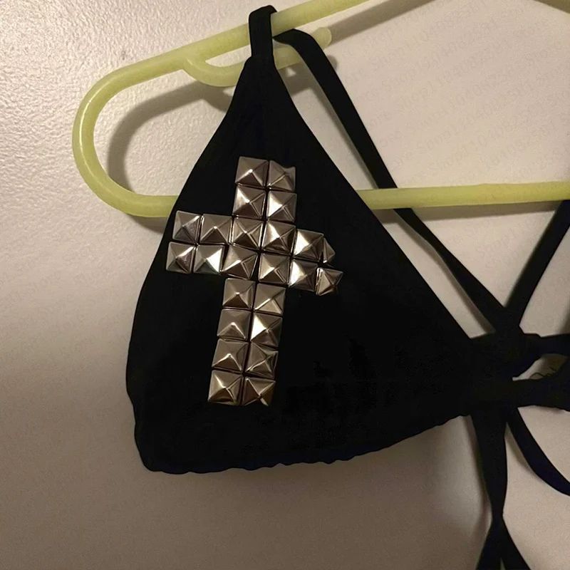 Y2K Retro Punk Gothic Swimwear Bikini Set for Women