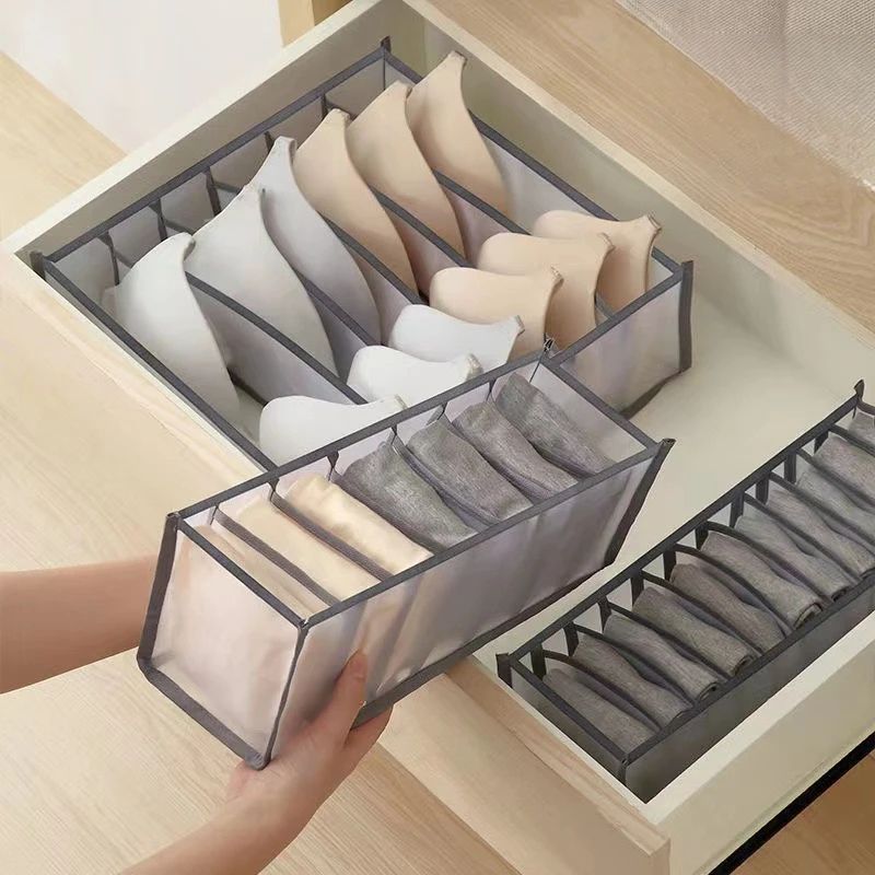 6/7/11 Compartment Underwear Drawer Organizer – Fabric Mesh Bra, Sock & Lingerie Storage Box