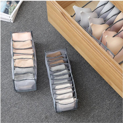 6/7/11 Compartment Underwear Drawer Organizer – Fabric Mesh Bra, Sock & Lingerie Storage Box