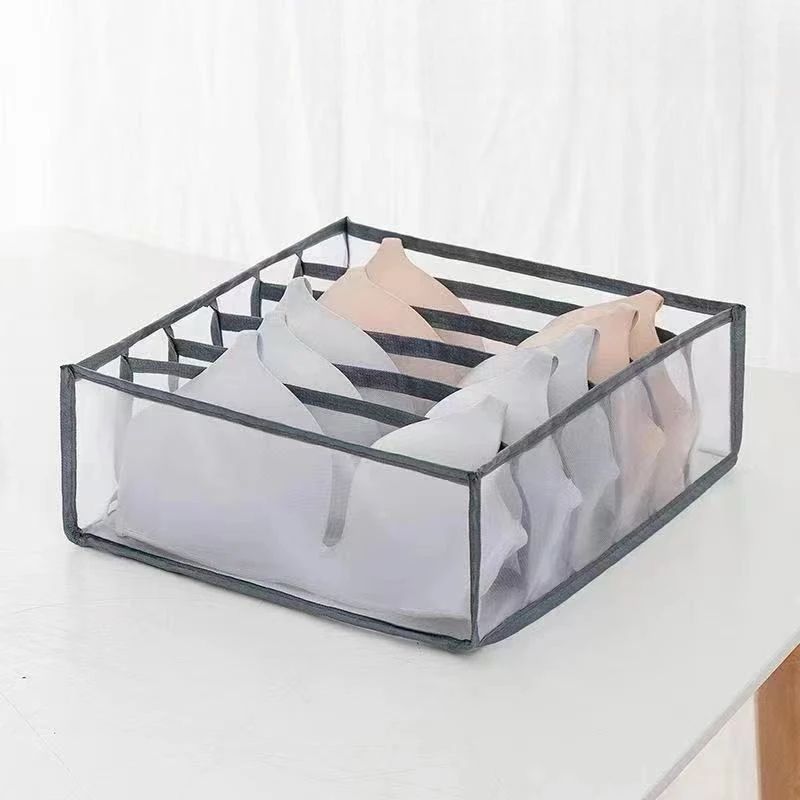 6/7/11 Compartment Underwear Drawer Organizer – Fabric Mesh Bra, Sock & Lingerie Storage Box