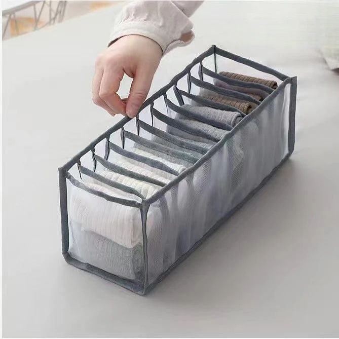 6/7/11 Compartment Underwear Drawer Organizer – Fabric Mesh Bra, Sock & Lingerie Storage Box