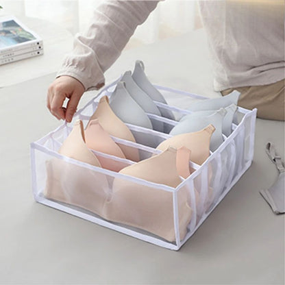 6/7/11 Compartment Underwear Drawer Organizer – Fabric Mesh Bra, Sock & Lingerie Storage Box