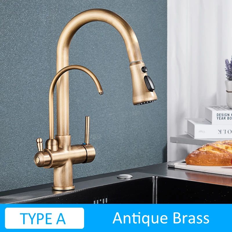 AquaFlex 3-Way Filtered Kitchen Faucet with Pull-Out Sprayer & 360° Rotation – Matte Black