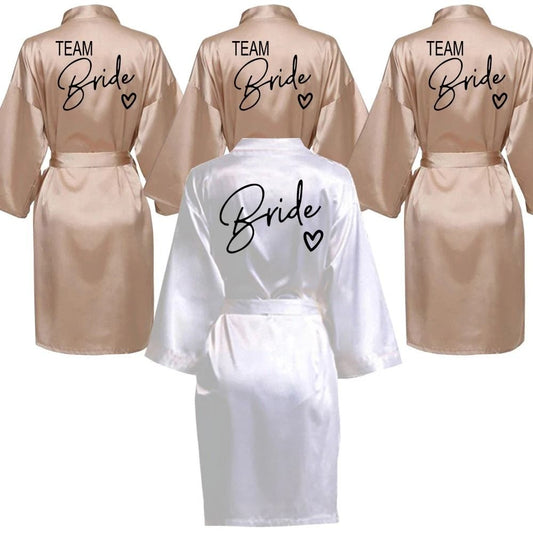 Team Bride Satin Kimono Robe for Wedding Party