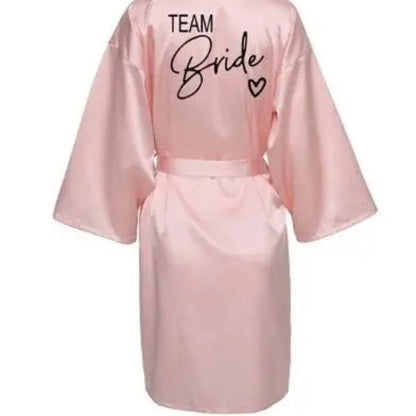 Team Bride Satin Kimono Robe for Wedding Party
