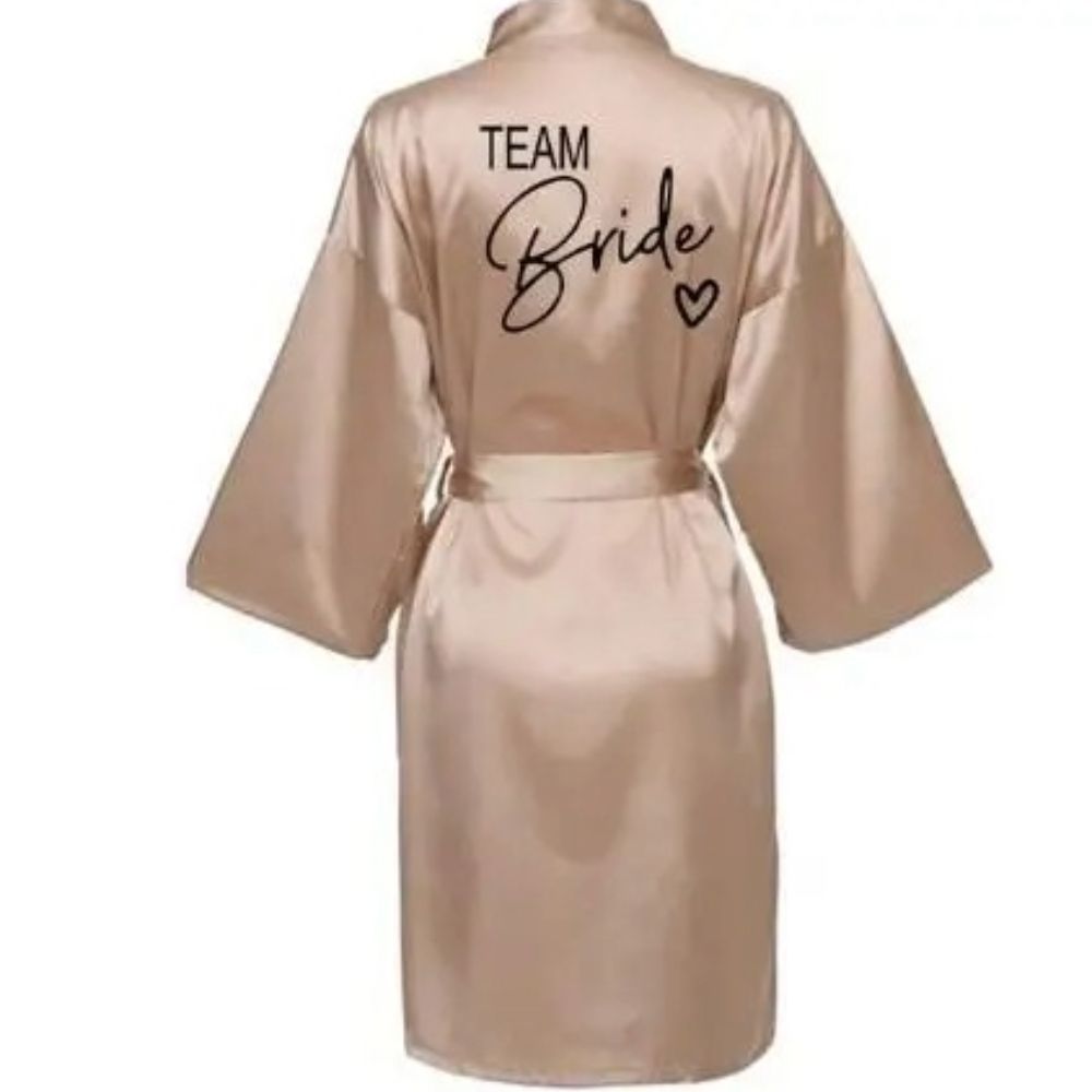 Team Bride Satin Kimono Robe for Wedding Party