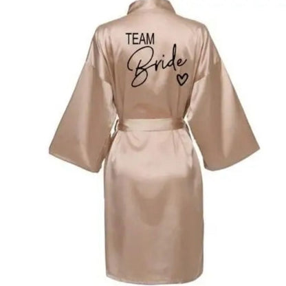 Team Bride Satin Kimono Robe for Wedding Party