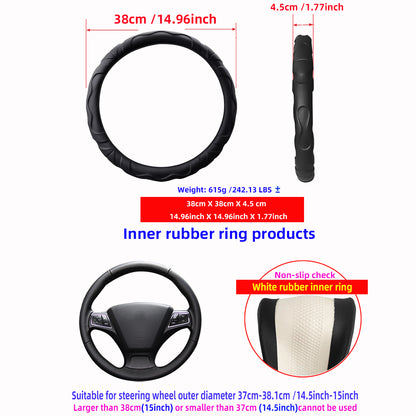 Lambskin Leather Sports Car Steering Wheel Cover Premium Comfort & Style