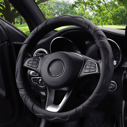 Lambskin Leather Sports Car Steering Wheel Cover Premium Comfort & Style