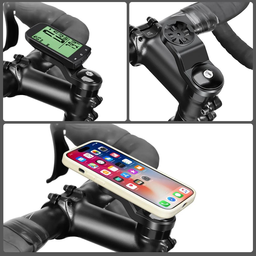 Universal Center Bicycle Phone Holder Handlebar Mount for Cycling and Bike Computers