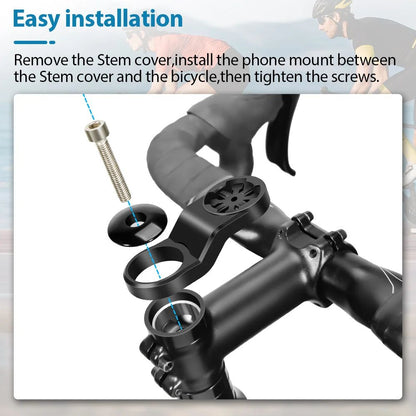 Universal Center Bicycle Phone Holder Handlebar Mount for Cycling and Bike Computers