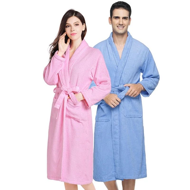 Luxury Cotton Bathrobe Soft Terry Cloth Unisex Spa Robe for Men and Women
