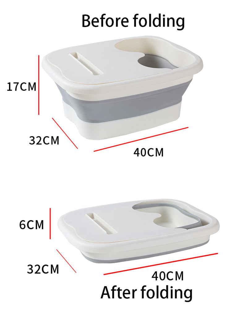 Foldable Foot Bath Massage Bucket - Spa Pedicure Foot Soaking Basin with Acupoint Massage