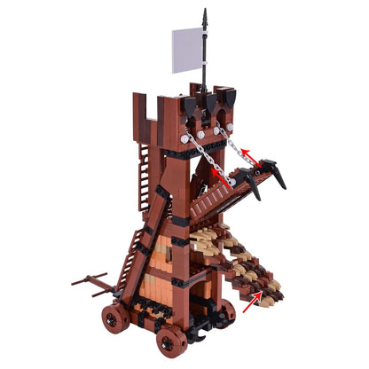 Epic Siege Kingdom 430-Piece Medieval Castle & Knight Chariot Model Building Set – Medieval Castle Building Set Siege En