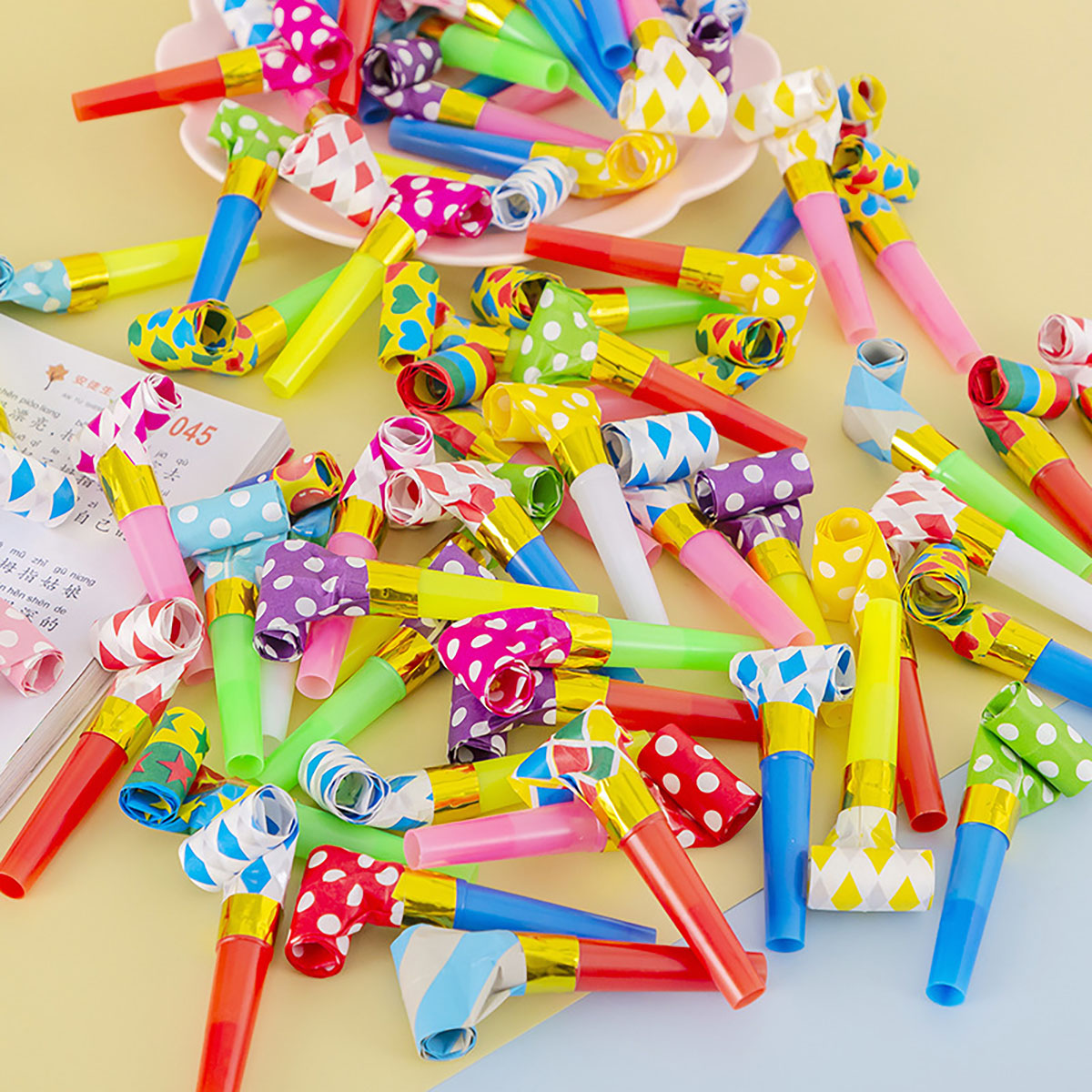 Colorful Dragon Whistle Toy Funny Blow Roll Toys for Children Birthday Gifts