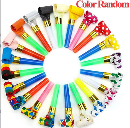 Colorful Dragon Whistle Toy Funny Blow Roll Toys for Children Birthday Gifts