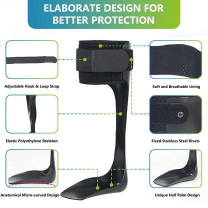 Medical AFO Drop Foot Brace Orthosis, Lightweight Foot Drop Corrector for Men and Women, Ankle Foot Support Stabilizer