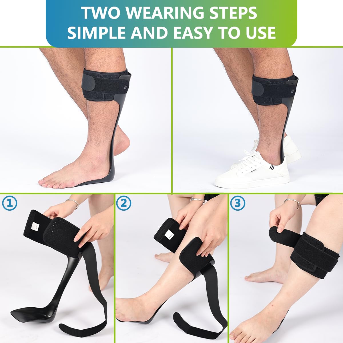 Medical AFO Drop Foot Brace Orthosis, Lightweight Foot Drop Corrector for Men and Women, Ankle Foot Support Stabilizer