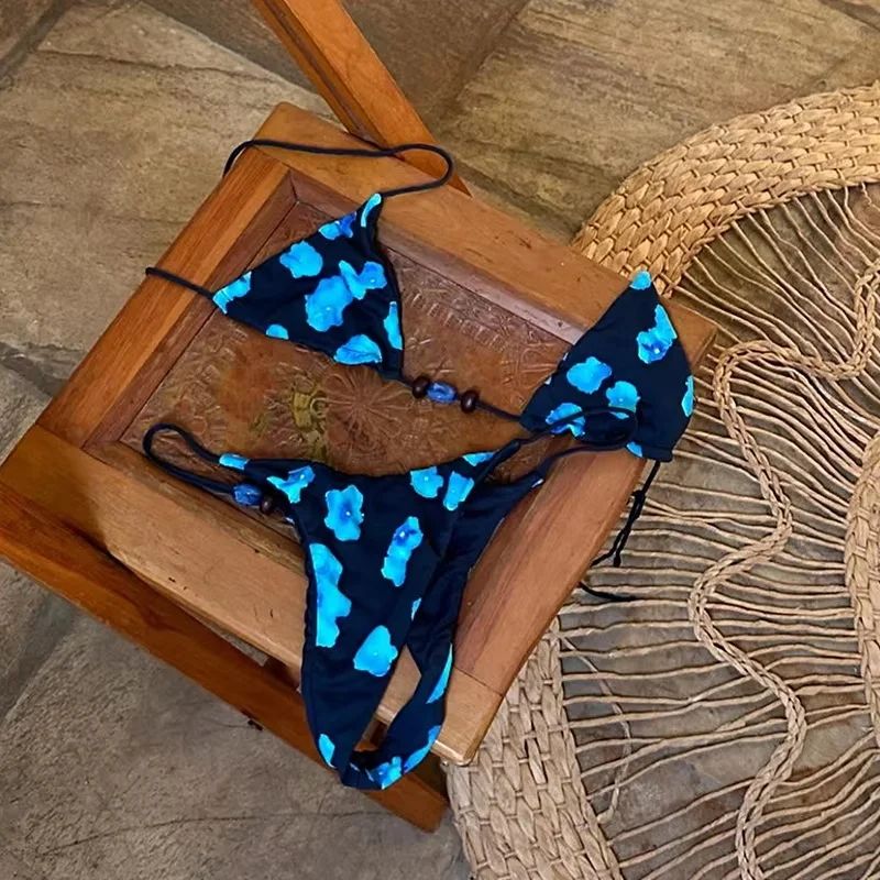 Micro Push Up Brazilian Bikini Set, Adjustable Halter Fit for Curves