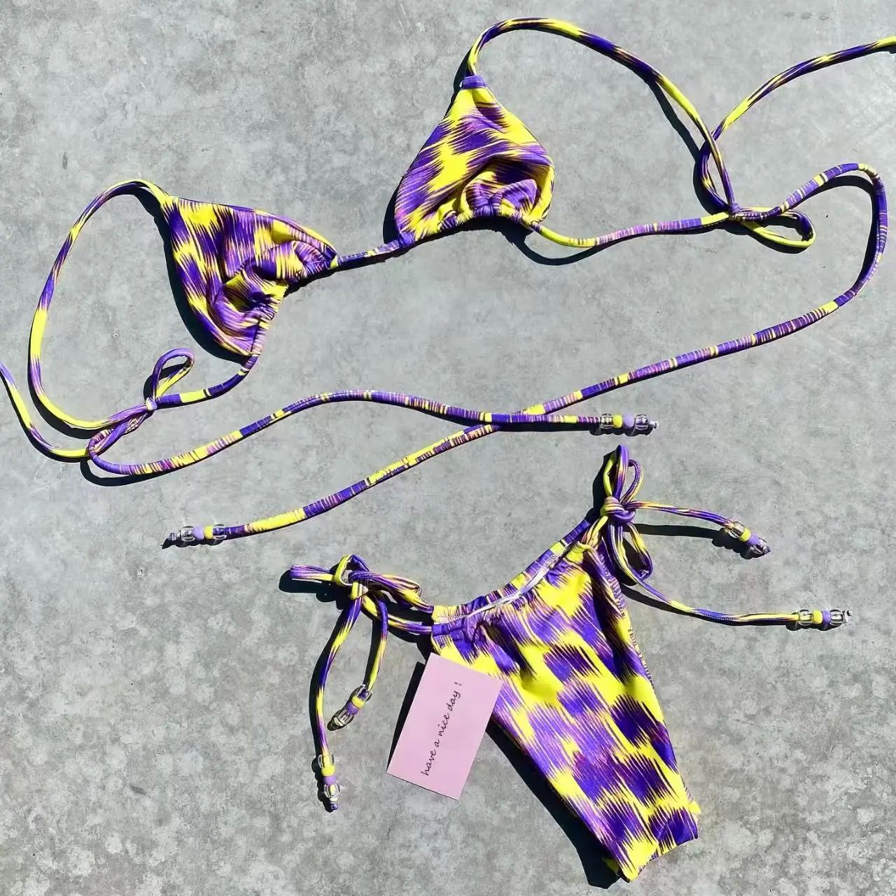 Micro Push Up Brazilian Bikini Set, Adjustable Halter Fit for Curves