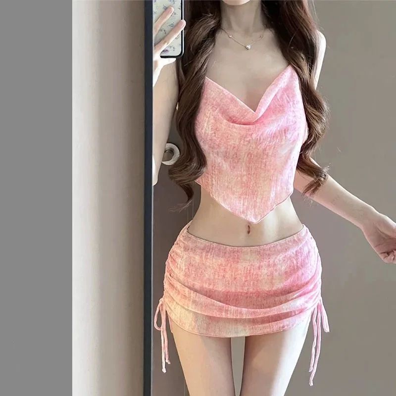 Slimming Three Piece Bikini Set with Wrap Skirt