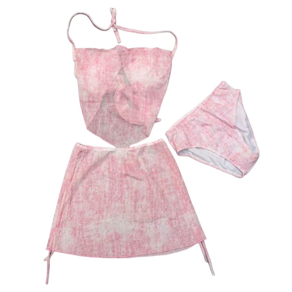 Slimming Three Piece Bikini Set with Wrap Skirt