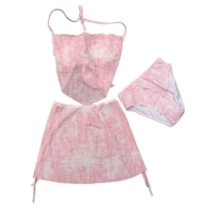 Slimming Three Piece Bikini Set with Wrap Skirt