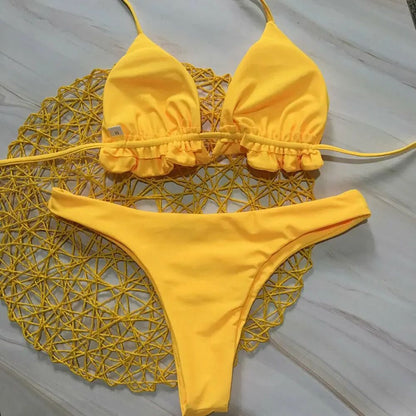 Brazilian Bandage Push Up Thong Bikini Set