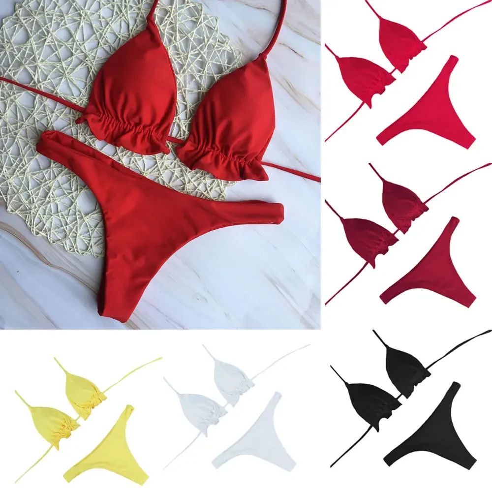 Brazilian Bandage Push Up Thong Bikini Set