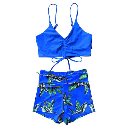 High Waisted Ruffle Tummy Control Bikini Set