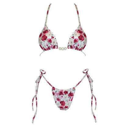Luxury Pearl Halter Micro Brazilian Bikini Set