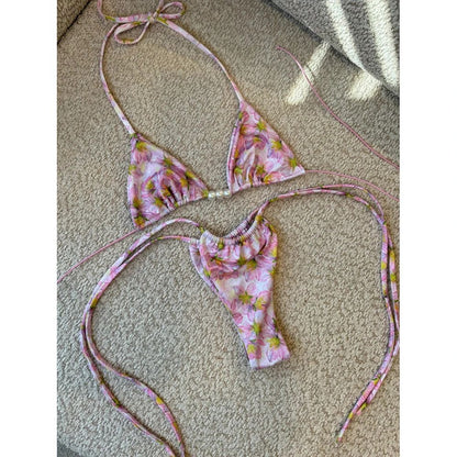 Luxury Pearl Halter Micro Brazilian Bikini Set