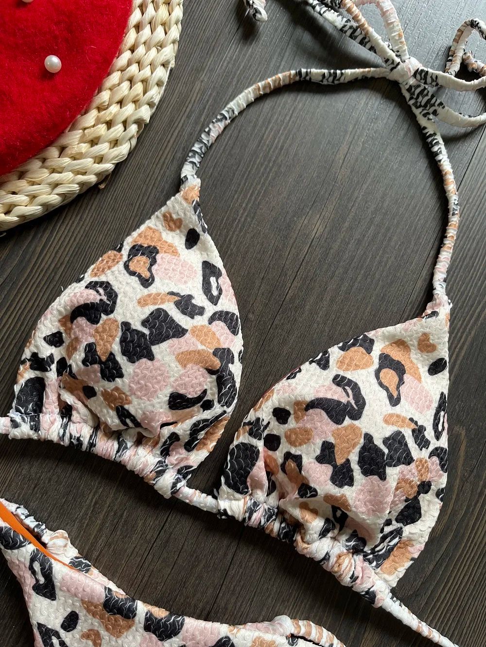 RUOTONGSEPT Leopard Push Up Thong Bikini Set