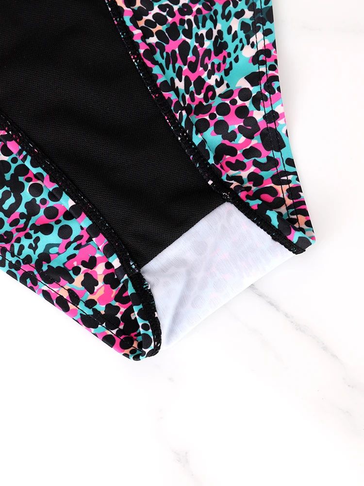 Colorful Polka Dot Lace Up Bikini Set