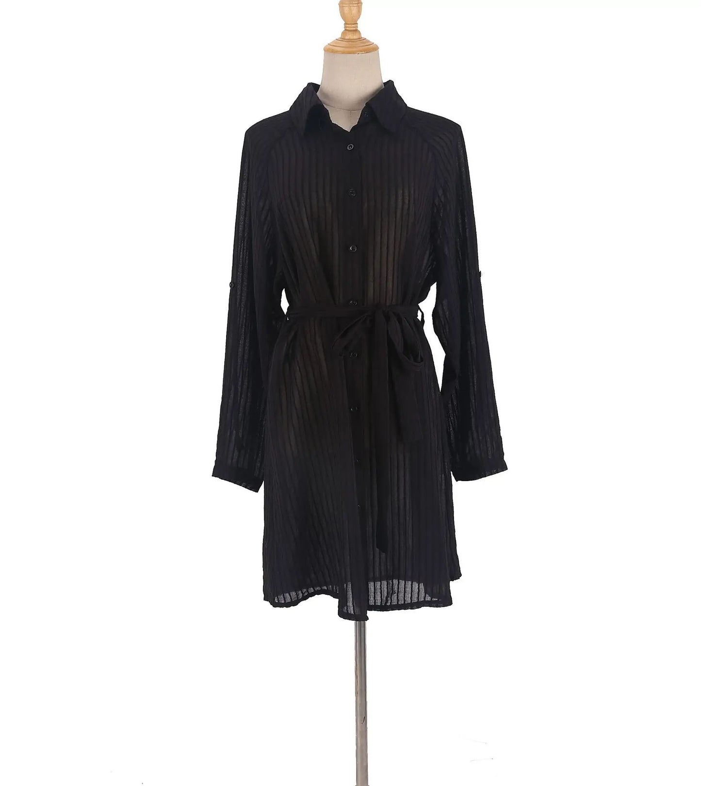 Elegant Belted Kimono Beach Cover Up