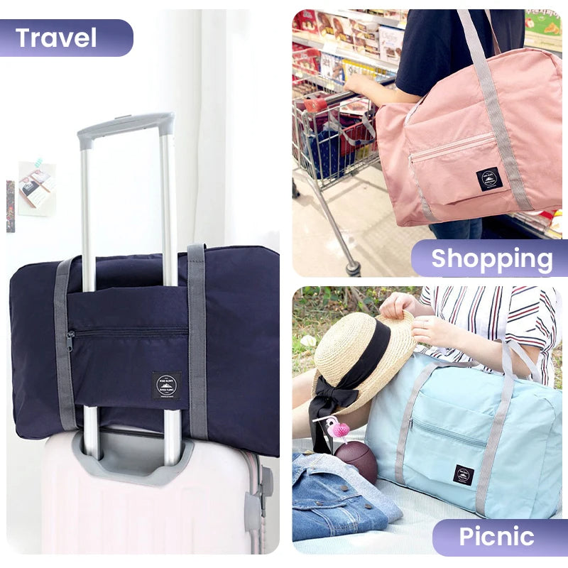 Foldable Travel Duffel Bag Lightweight, Large Capacity Carry-On for Women & Girls, Perfect for Weekend Trips and Overn