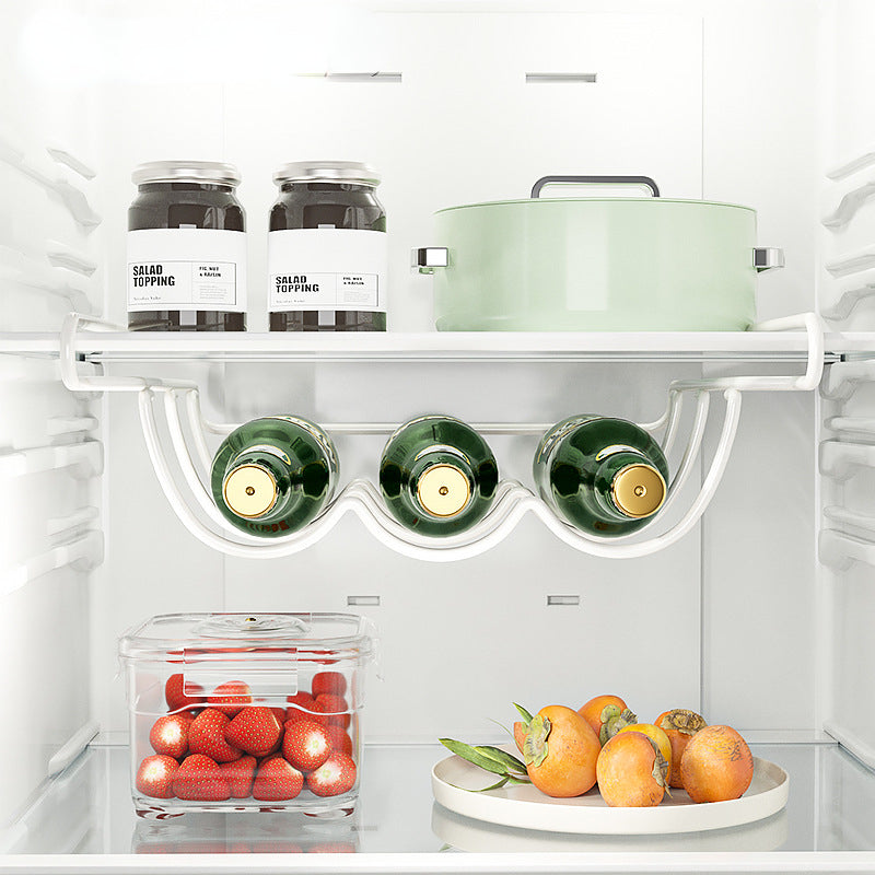 Beer Bottle Fridge Organizer, Creative Home Furnishing Accessories, Wine Display Shelf Holder, Hook Refrigerator Storage
