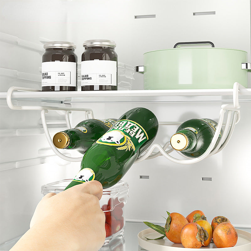 Beer Bottle Fridge Organizer, Creative Home Furnishing Accessories, Wine Display Shelf Holder, Hook Refrigerator Storage