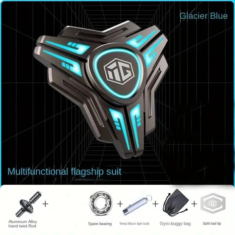High-Speed Metal Fidget Spinner – Light-Up Gyro Anxiety Relief Toy with Smooth Bearings