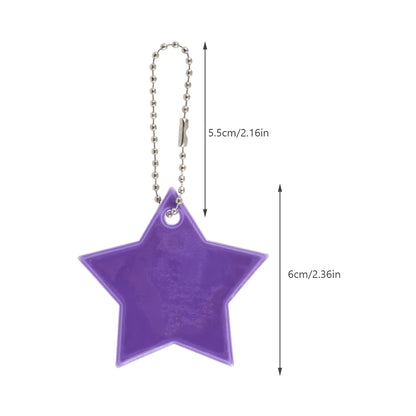 Super Bright Reflector Pendant, Stars Key Chain, 6 Color Stroller and Bag Decorations