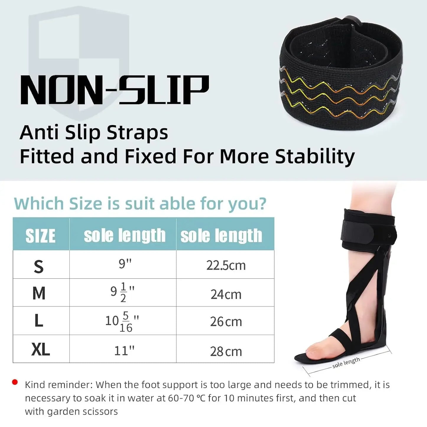 Adjustable Foot Drop Support Brace for Stroke, MS, Hemiplegia | Medical Ankle Foot Orthosis for Men & Women