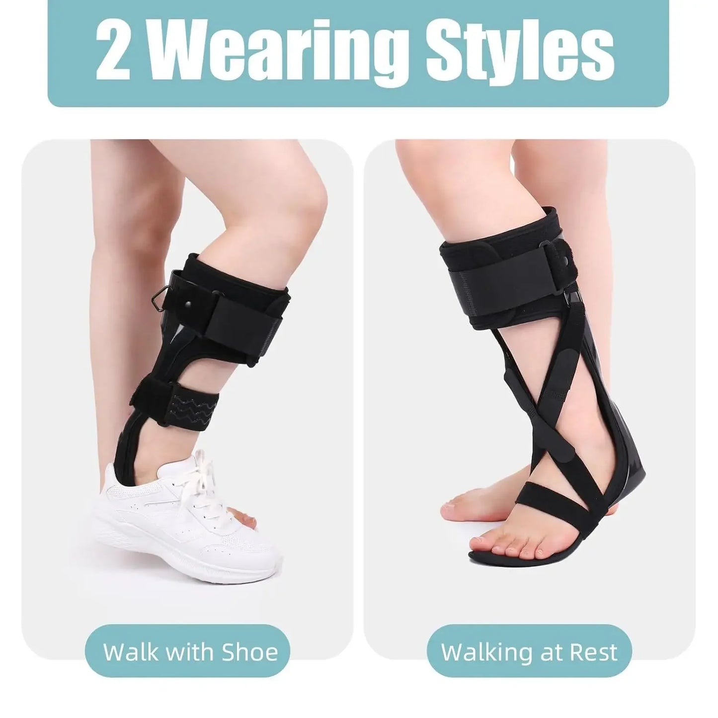 Adjustable Foot Drop Support Brace for Stroke, MS, Hemiplegia | Medical Ankle Foot Orthosis for Men & Women