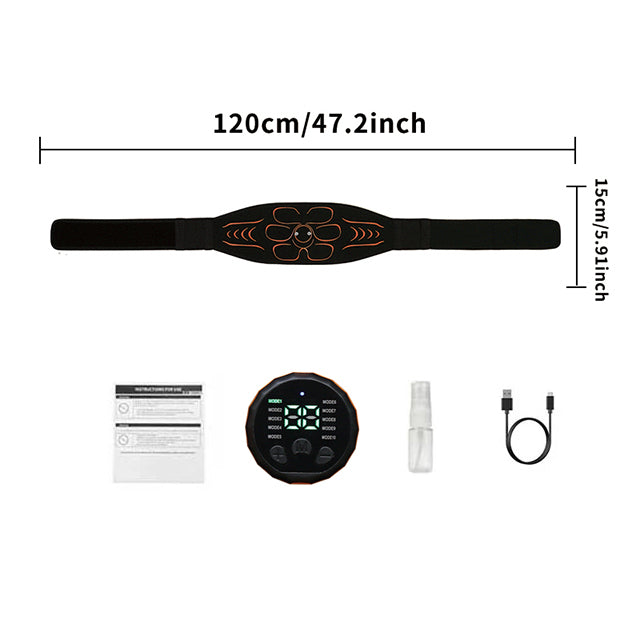 EMS Abdominal Muscle Trainer Belt USB Rechargeable Core Toning Waist Slimming Fitness Device