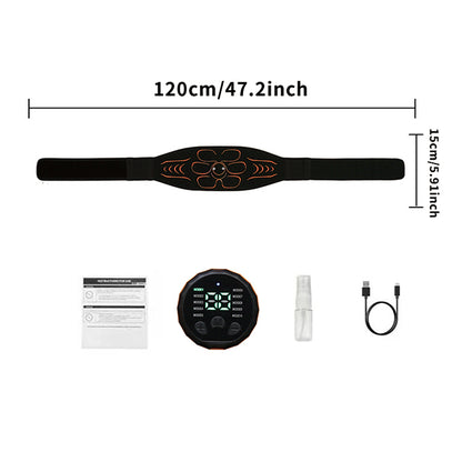 EMS Abdominal Muscle Trainer Belt USB Rechargeable Core Toning Waist Slimming Fitness Device