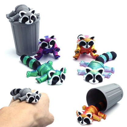 3D Printed Articulated Raccoon Toy – Movable Fidget Desk Decor